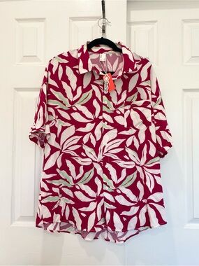 Patpat Men Flattering Pink and White Floral Shirt , Size L